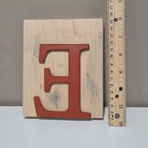 E Monogram Capital letter Rubber stamp